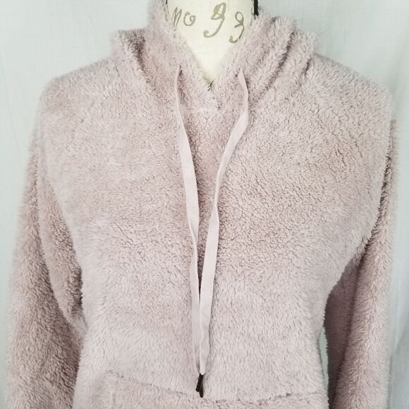Gibson Furry Pale Pink Lined Drawstring Hoodie - Picture 3 of 8